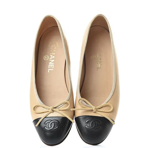 bailarina chanel|Chanel beige and black flats.